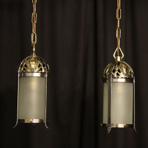 An English Pair of Small Brass Antique Lanterns