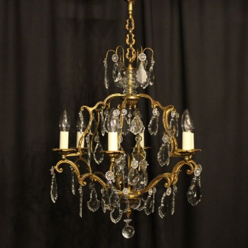 A French Gilded 6 Light Antique Chandelier