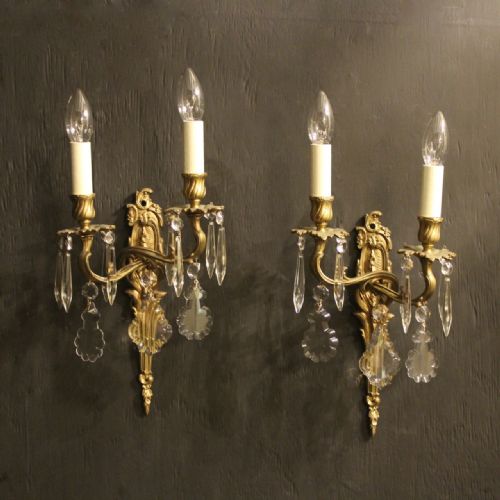 A French Pair of Bronze Antique Wall Sconces
