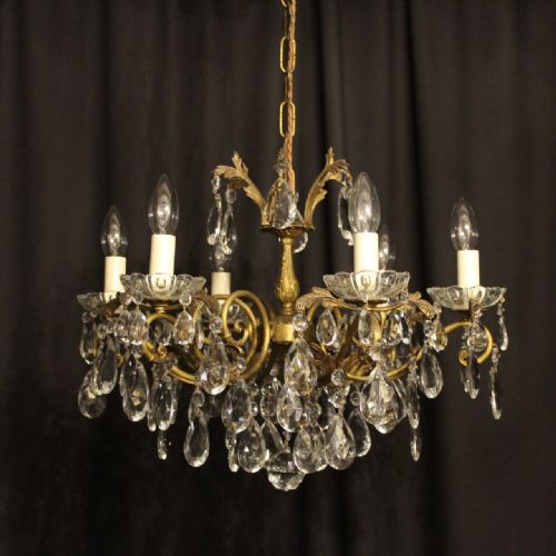 An Italian Gilded 6 Light Antique Chandelier