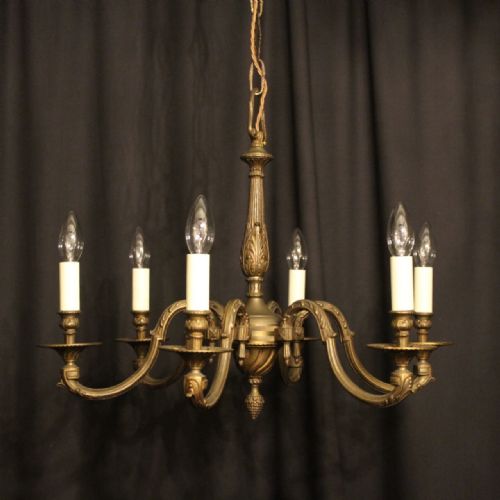 A French Cast Brass 6 Light Chandelier