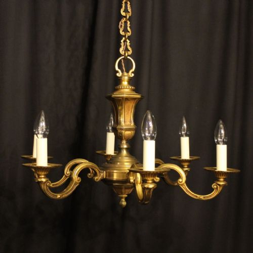 A French Gilded Bronze 6 Light Antique Chandelier