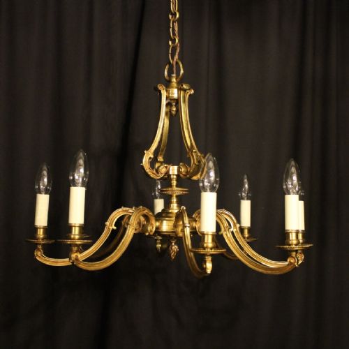 A French Gilded 6 Light Chandelier