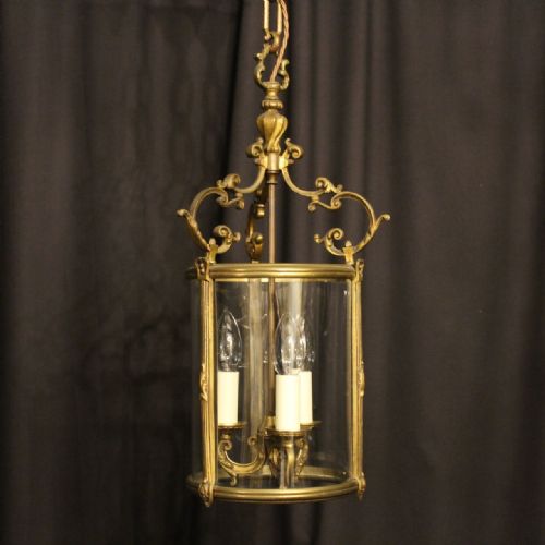 A French Bronze Triple Light Antique Lantern