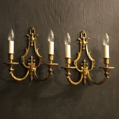 A French Pair of Twin Arm Antique Wall Lights