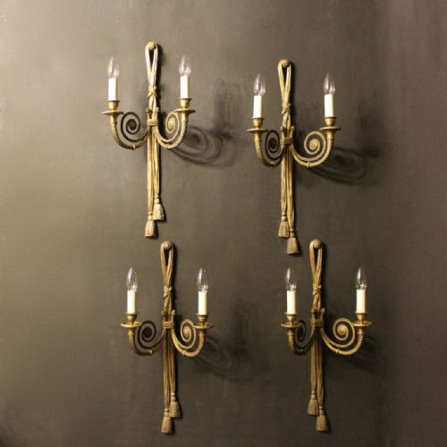 A French Set of 4 Rope Antique Wall Lights
