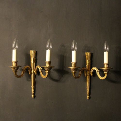A French Pair of Bronze Antique Wall Lights