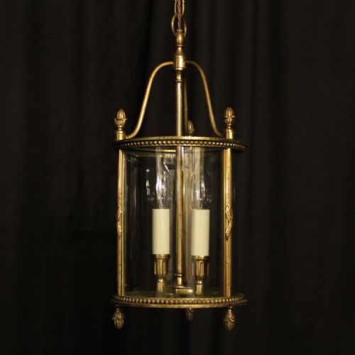 A French Gilded Twin Light Antique Hall Lantern