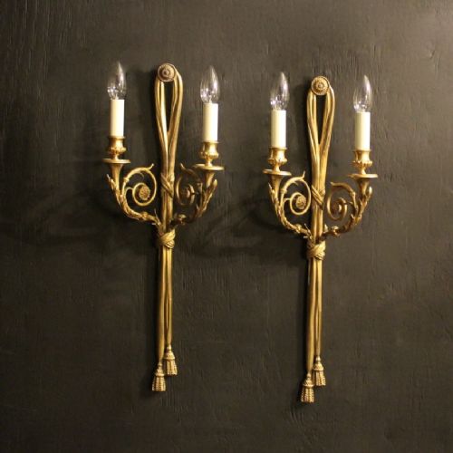 A French Pair of Rope Antique Wall Lights