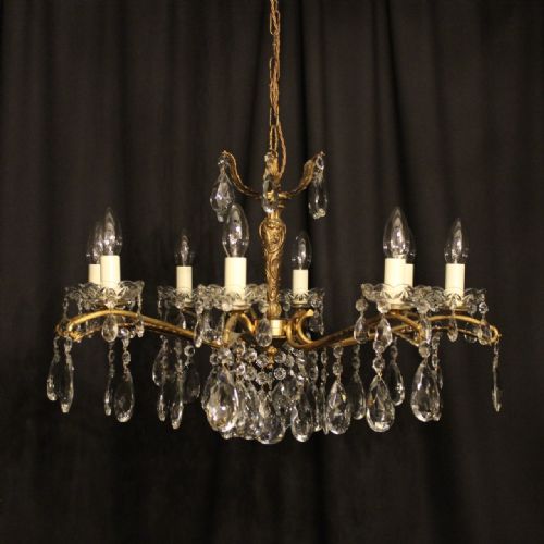 An Italian Gilded 8 Light Antique Chandelier