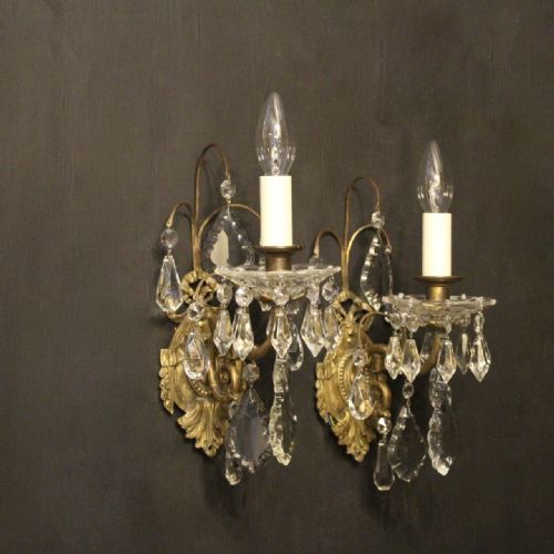 A French Pair of Bronze Antique Wall Lights