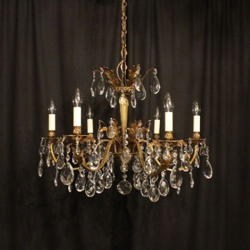An Italian Gilded 6 Light Antique Chandelier