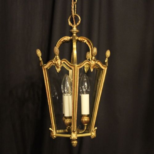A French Bronze Triple Light Antique Lantern