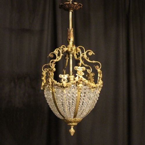 A French Gilded Bronze & Crystal Antique Chandelier