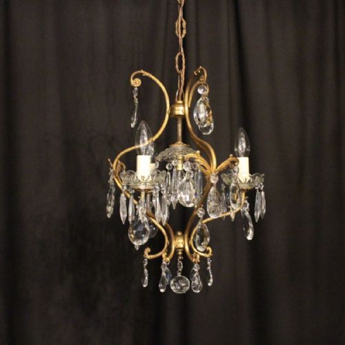 A French Gilded 4 Light Antique Chandelier