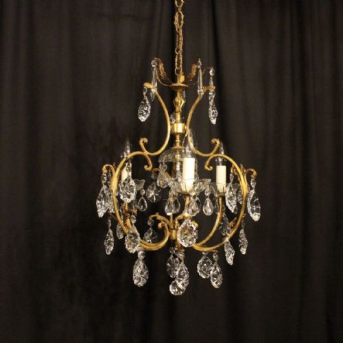An Italian Gilded 4 Light Antique Chandelier