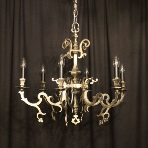A French Silver 6 Light Antique Chandelier