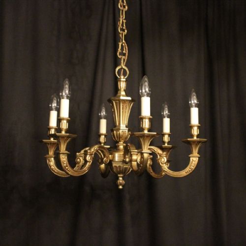 A French Gilded Bronze 6 Light Chandelier