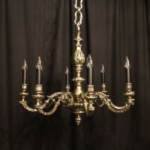 A French Silver Gilded 8 Light Chandelier
