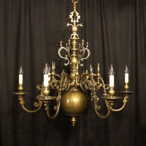 A French Bronze Mid 19th Century 6 Light Antique Chandelier