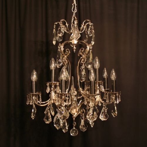 An Italian Silver Nickel 12 Light Antique Chandelier