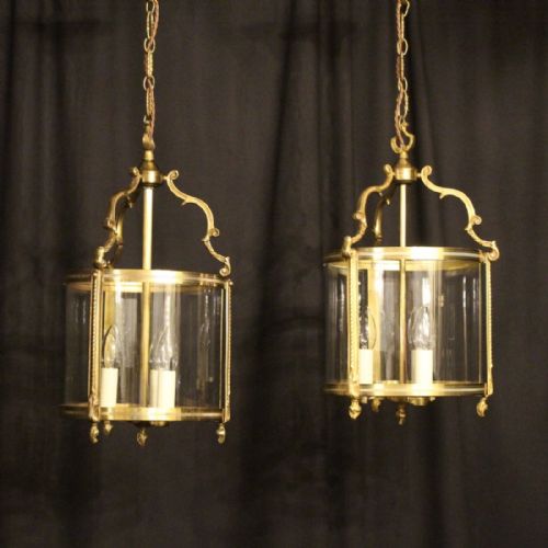 A French Pair of Triple Light Antique Lanterns
