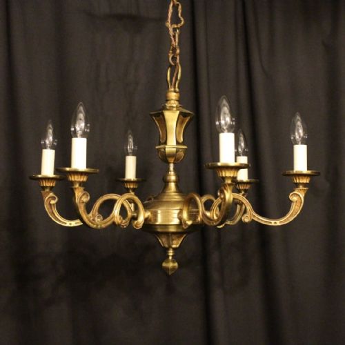 A French Gilded Cast 6 Light Chandelier