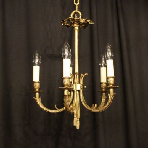 A French Gilded 5 Light Chandelier