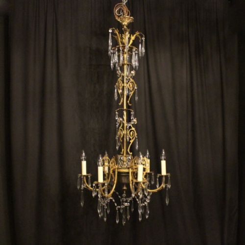 An Italian Gilded 6 Light Antique Chandelier
