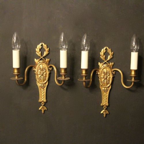A French Pair of Bronze Antique Wall Lights