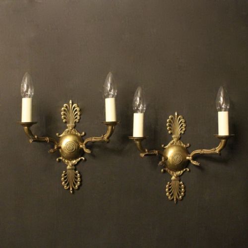 A French Pair of Gilded Antique Wall Lights