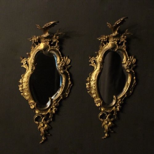 A French Pair of Bronze Antique Mirrors