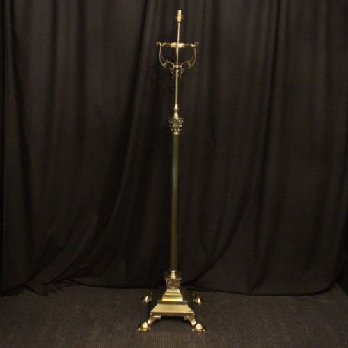 An English Cast Brass Antique Standard Lamp