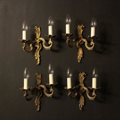 A French Set of 4 Gilded Antique Wall Lights

