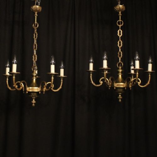 A French Pair of Gilded Chandeliers