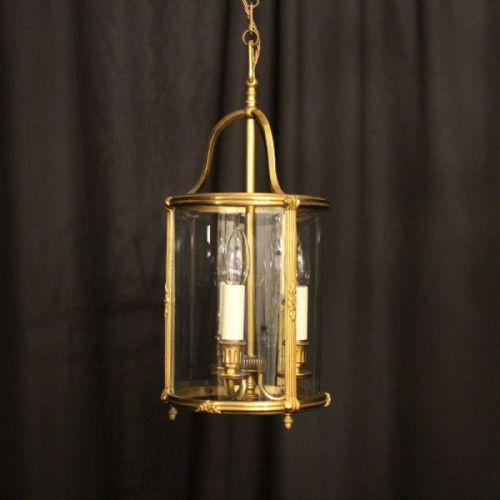A French Gilded Triple Light Antique Lantern