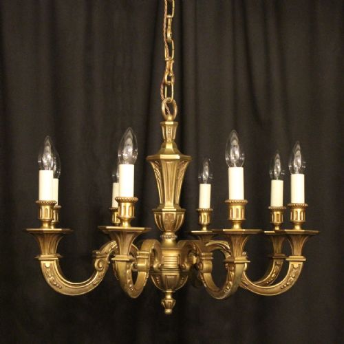 A French Gilded Bronze 8 Light Chandelier
