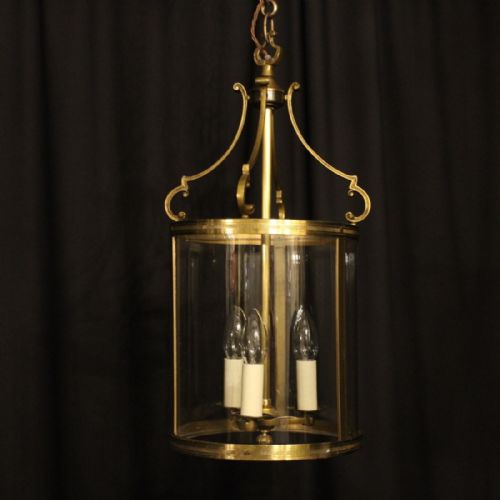 French Gilded Triple Light Antique Lantern