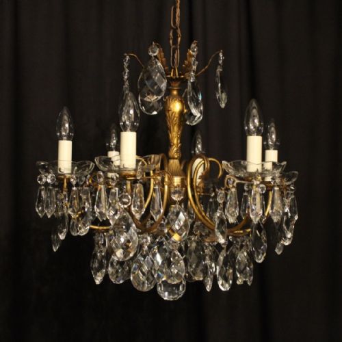 Italian Gilded 6 Light Antique Chandelier