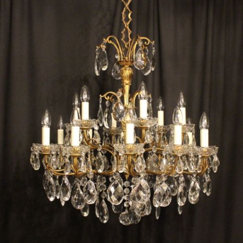 Italian Gilded 18 Light Antique Chandelier

