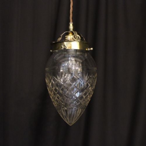 English Cut Glass Pendant Antique Light