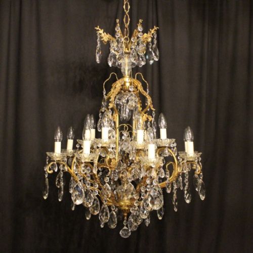 Italian Gilded 17 Light Antique Chandelier