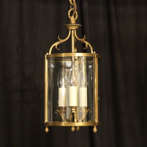 French Convex Triple Light Antique Lantern