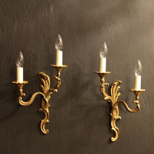 French Set of 4 Gilded Antique Wall Lights