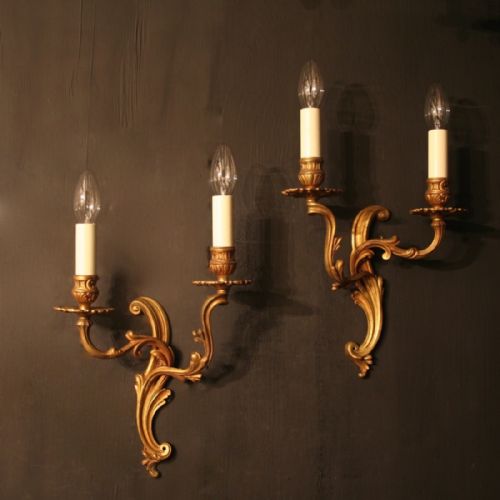 French Set of 4 Gilded Antique Wall Lights