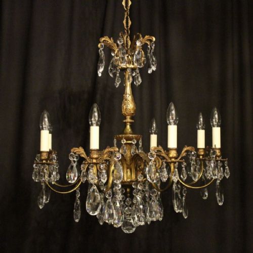 Italian Gilded 8 Light Antique Chandelier