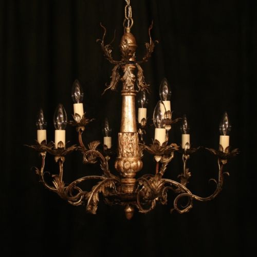 Italian Silver 9 Light Antique Chandelier