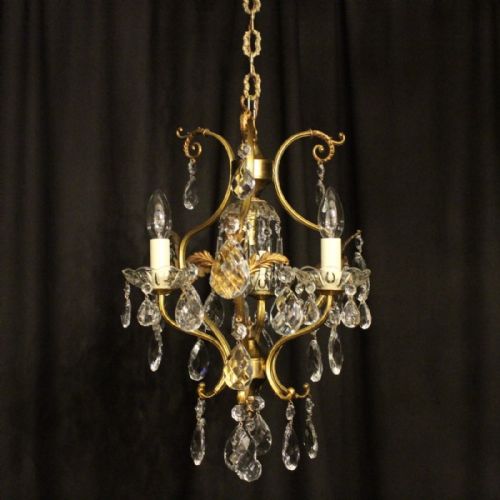 Italian Gilded 4 Light Antique Chandelier
