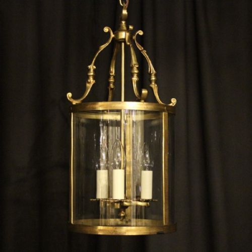 French Gilded Triple Light Antique Lantern