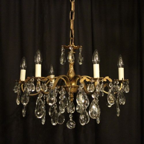 Italian Gilded 6 Light Antiques Chandelier